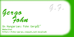 gergo fohn business card